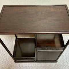 唐木風 飾り棚 違い棚 茶棚 和家具 幅54cm 昭和レトロの画像