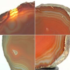 鑑賞用 赤瑪瑙スライス 742g 台座付き アゲートスライス メノウ 天然石 インテリア 札幌市 清田区 平岡の画像