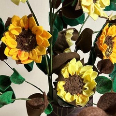 フェルトフラワー（花瓶付き）の画像