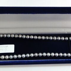 M0141 真珠 ネックレス 止め具部シルバー 6.5～7mm グレー系 42cm 中古品の画像