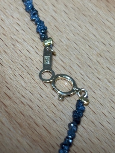 【超希少】K18金具　天然ブラックダイヤモンド　ネックレス　15.0ｃｔ　お洒落　本物の輝き　