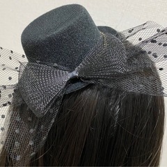 【試着のみの新品】黒 ミニハット ヘアドレス　ロリータ　卒園　発表会　イベント の画像