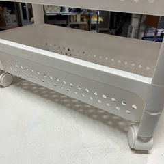 (2) キャスター付き 隙間収納 キッチンワゴン ランドリーワゴン ホワイト 3段 プラスチック製 W215 D475 H530 中古品 ③の画像