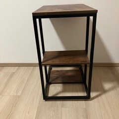 【美品】ヴィンテージ調 C型サイドテーブル アジャスター付の画像