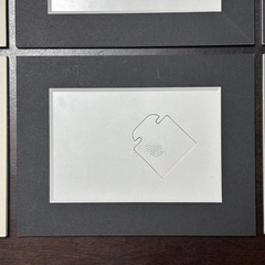 フォトフレーム ホワイト ブラック 9個セット 内径約7.6cm×11.5cmの画像