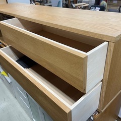 無印良品 テレビボード  ガラス戸付き 収納 木製 中古の画像