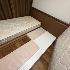ニトリシングルベッド２個セット(フランスベッドマットレス込)の画像