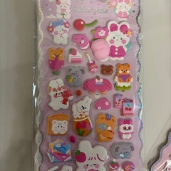 おしり　ぷくぷく　3D シール　セット　新品　ネコ　うさぎの画像