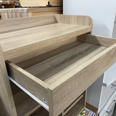 ランドセルラック キャスター付き 引き出しあり 木製 中古の画像