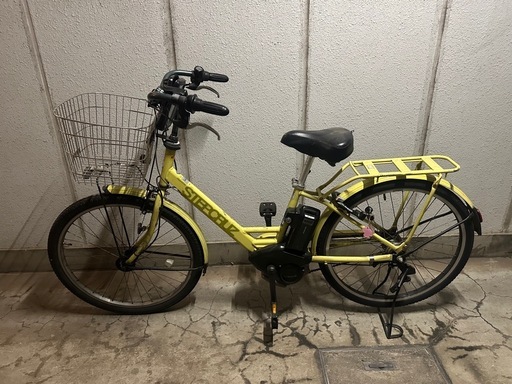 ブリヂストン STEPCRUZ 電動アシスト自転車 26インチ イエロー 付属品あり 