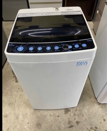 NO B855?福岡市内配送設置無料✨?Haier ハイアール 全自動電気洗濯機 JW-C55FK 5.5kg 2019年製 簡易乾燥