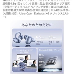 タリックス ワイヤレスイヤホン Ultra Open Earbuds X6の画像
