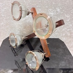 ４連照明　照明　DINER CROSS シーリングライト　西海岸　ウッド調の画像