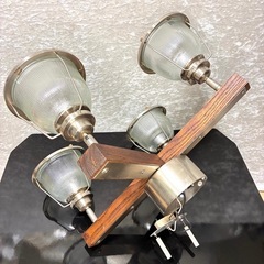 ４連照明　照明　DINER CROSS シーリングライト　西海岸　ウッド調の画像