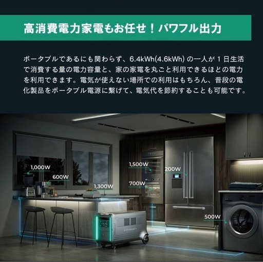 ZENDURE 蓄電システム 大容量高出力 4600Wh 電動アシスト付き車輪