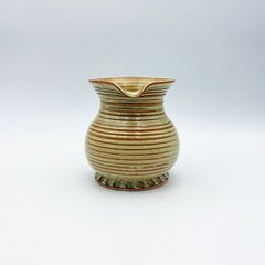 Pottery Vase 陶器 オブジェ 雑貨 底面穴有り 英国 ヴィンテージ フラワーベース 鉢 花 器 モダン ビンテージ 85571の画像