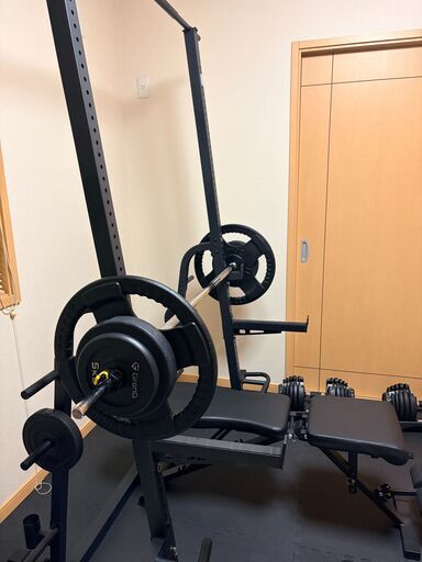 パワーラック+バーベルシャフト180cm+プレート64kg　セット