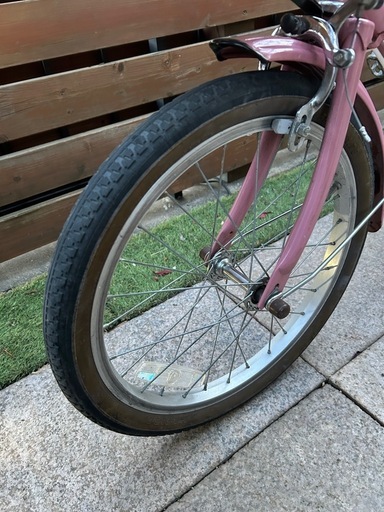 18㌅子供用自転車 ピンク 前バスケット付き★引取取限定