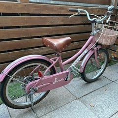 18㌅子供用自転車 ピンク 前バスケット付き★引取取限定の画像