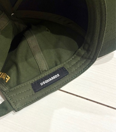 【新品】DSQUARED2ディースクエアード2 ロゴワッペンキャップ カーキー
