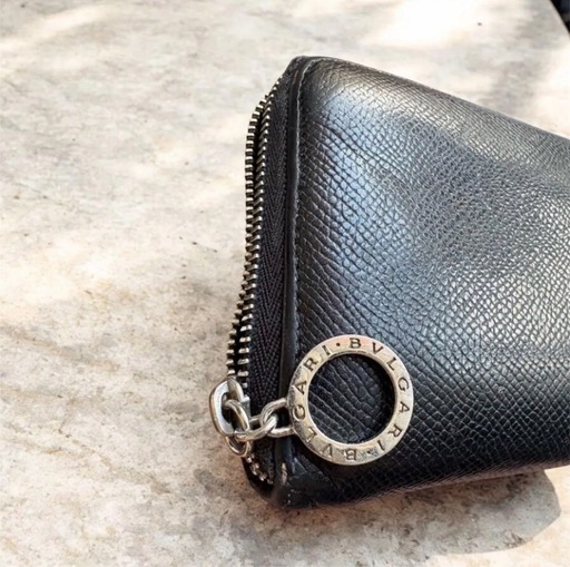 長財布 ブルガリ BVLGARI ラウンド美品！ファスナー ブラックファスナー不良あり