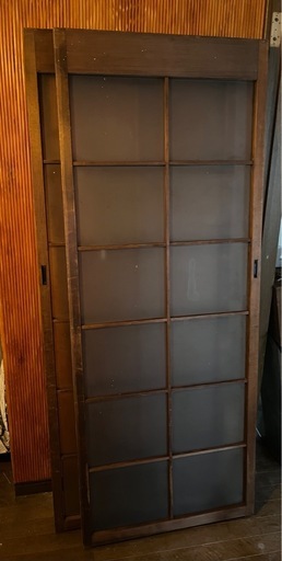 昭和レトロ　建具　引き戸　ガラス戸　2枚セット