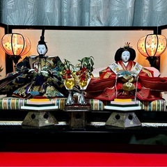 【美品】ひな祭り 豪華雛道具一式セット（人形・点灯確認済み雪洞・桜橘・菱餅など）の画像