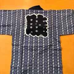 法被　グレーに紺模様の画像