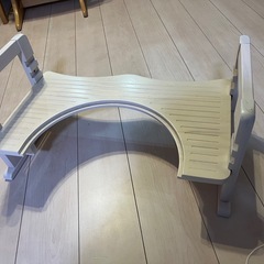 木製トイレ台　ナチュラル　白色の画像