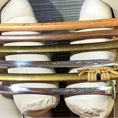 【上位仕様】深彫龍意匠 模造刀 二振セット｜105cm／70cm｜金属鍔｜木製鞘｜重量感有｜観賞用の画像