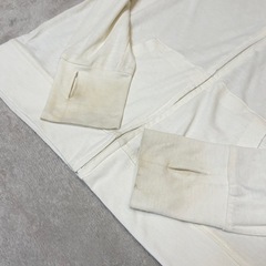 ①薄手フード付きパーカー M 白 アイボリー 日除けの画像