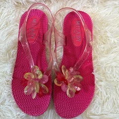 お花キラキラ　Mサイズサンダル　23cmの画像