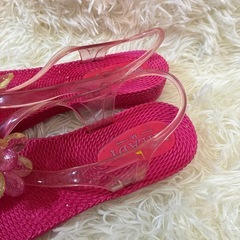 お花キラキラ　Mサイズサンダル　23cmの画像