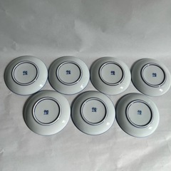 鍋島華山小皿7枚セット 豆皿 醤油皿 和食器 青白の画像