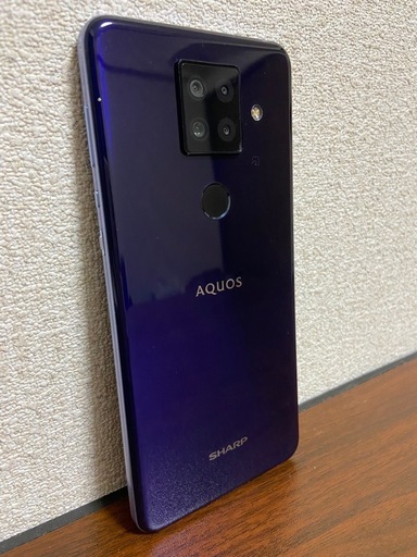 【美品】SIMフリー AQUOS sense4 plus パープル128GB 6.7インチ Android スマホ 