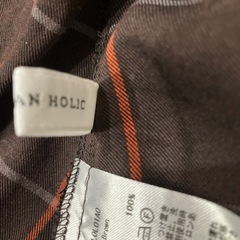 アメリカンホーリック　ウェストタックフレアスカート チェックブラウン　Mの画像