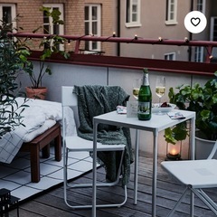 IKEA FEJAN フェヤン 屋外テーブル＋折りたたみチェア1脚 ホワイト セット 世田谷の画像