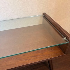 天然木　オーク材　Gigi 　ガラステーブル　センターテーブル　の画像