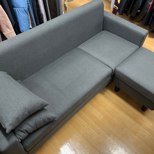 【リサイクル市場エコ伊川谷】 2人掛けソファー オットマン付き W167D67H70cm【取りに来られる方限定】