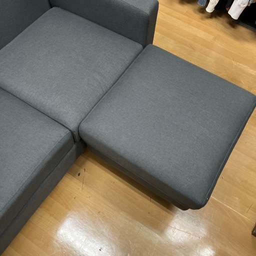 【リサイクル市場エコ伊川谷】 2人掛けソファー オットマン付き W167D67H70cm【取りに来られる方限定】