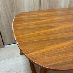 不二貿易 折れ脚センターテーブル ノルン 棚あり 折り畳み 茶色の画像