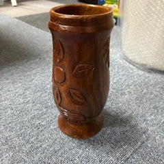 沖縄 木製 民芸品 工芸品 箸立て ペン立て 花瓶 花器の画像