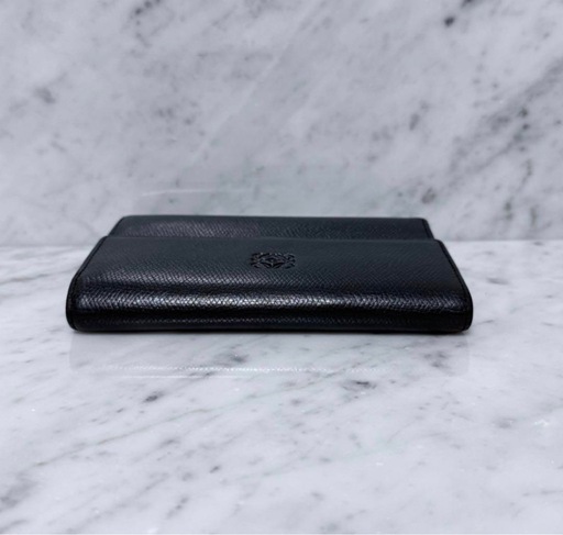 美品 LOEWE ロエベ 三つ折り財布 ブラック 本革 アナグラム スペイン