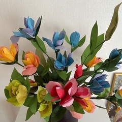 ペーパーフラワー（花瓶付き）の画像