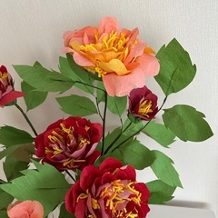 ペーパーフラワー（花瓶付き）の画像