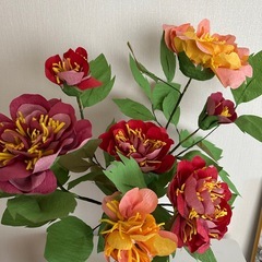 ペーパーフラワー（花瓶付き）の画像