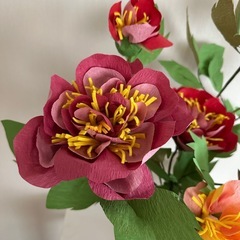 ペーパーフラワー（花瓶付き）の画像