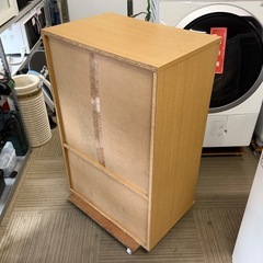 【超美品‼️】コンパクト♪ ニトリ 60cm幅カップボード 食器棚 キッチン収納家具 木目調ナチュラルブラウン♪の画像