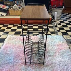 【リサイクルサービス八光】【幅35cm】マガジンラック付でスッキリ収納！ ニトリ サイドテーブル シェルフィ2 MBR ブラウンの画像