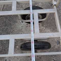 アルミ二輪車 アルミキャリー アルミコンテナカー 台車 農作業 荷車 引き取り限定茨城県水戸市の画像